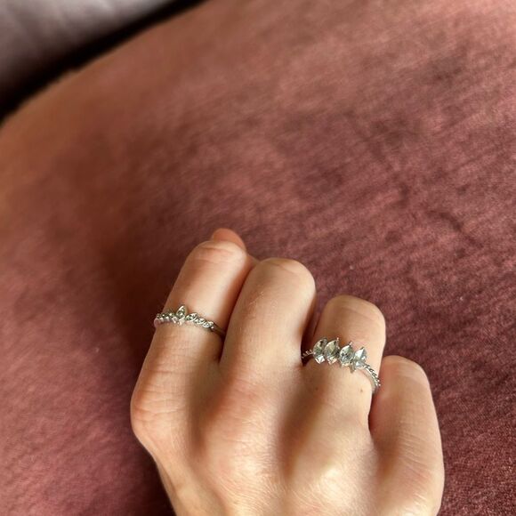 Elfin Crown silver and paste diamond ring set - Picture 3 of 3